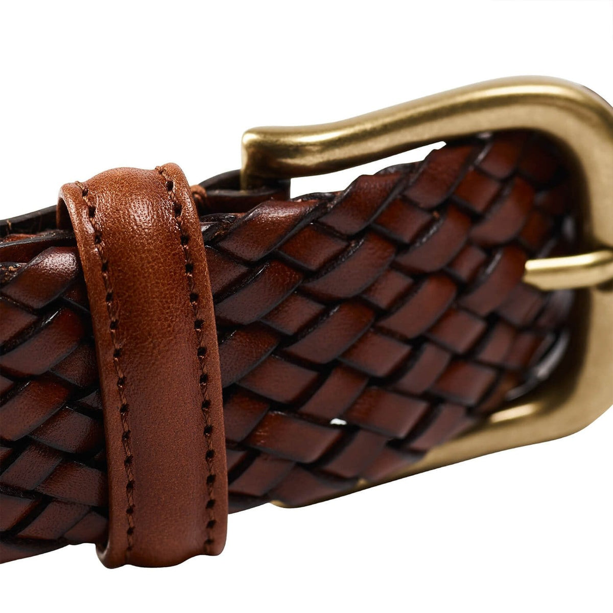 Belt Dark Brown Woven Calf