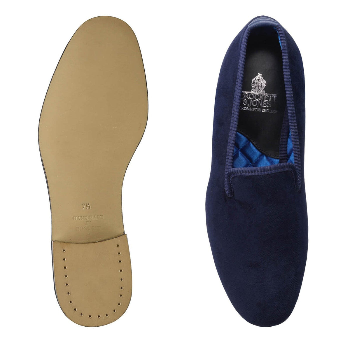 Plain Albert Navy Velvet (Mens) | Crockett & Jones – Crockett