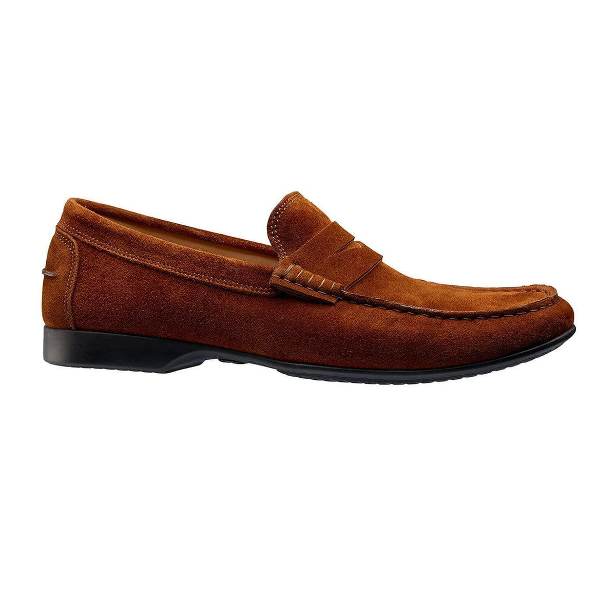 Handmade men's carshoe loafers in LEATHER red suede.