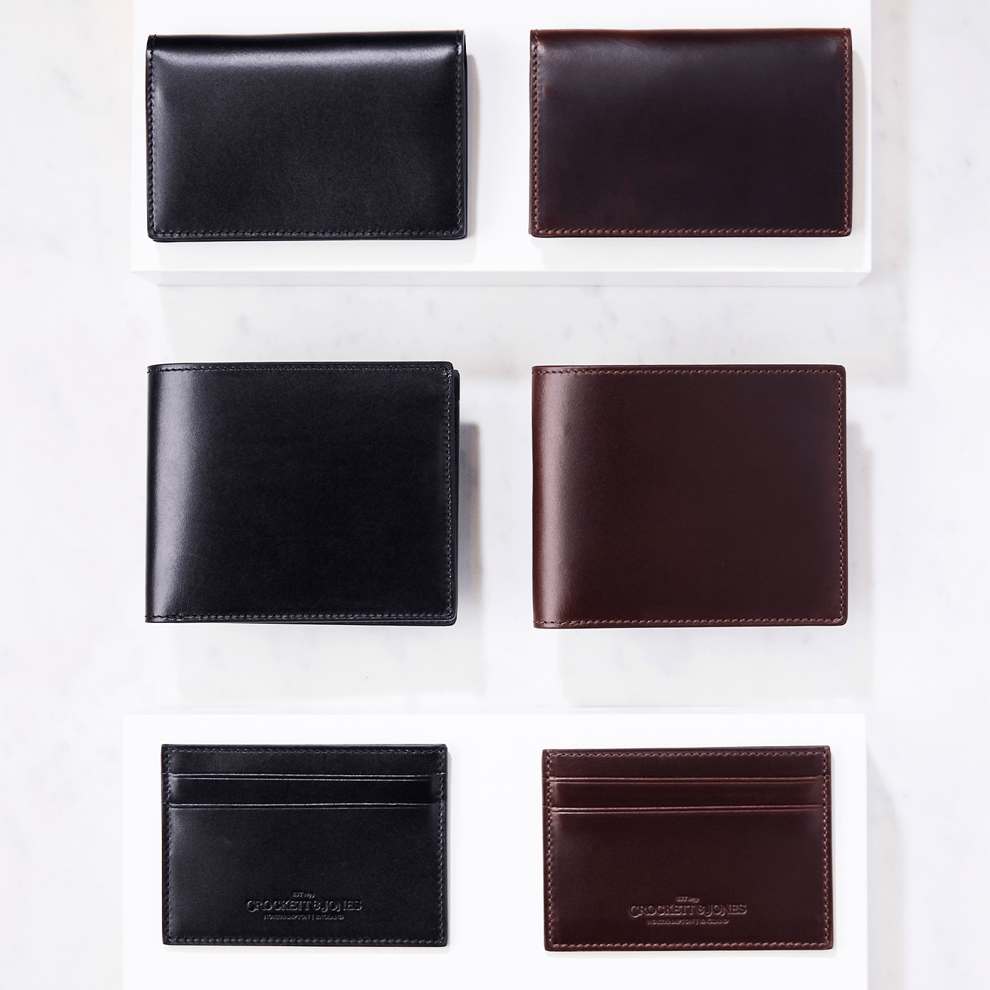 Folded Card Case Black Calf