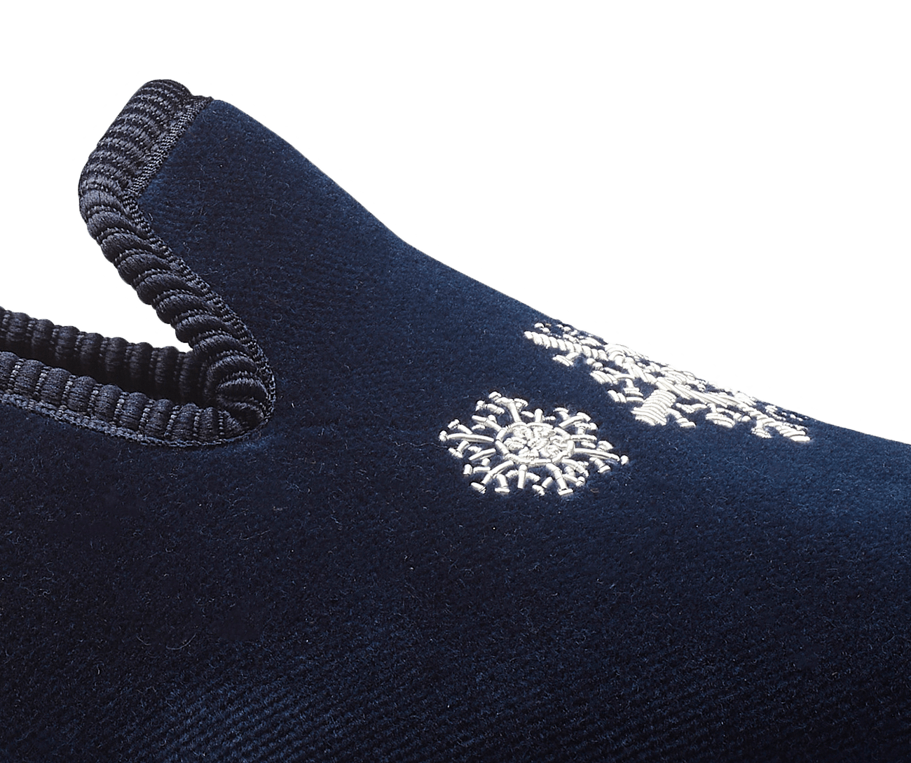 Snowflakes Navy Velvet