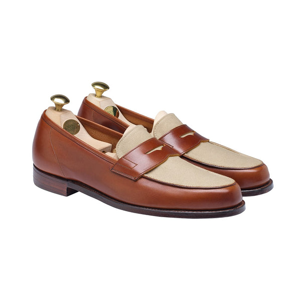 Richmond 2 Tan Burnished Calf & Stone Canvas – Crockett & Jones US